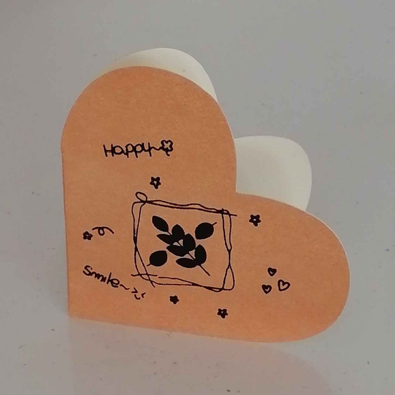 Heart Pattern “Happy” Greeting Card – Kraft Paper (10x Pack)