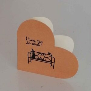I Love You So Much Heart-Shaped Bench Card