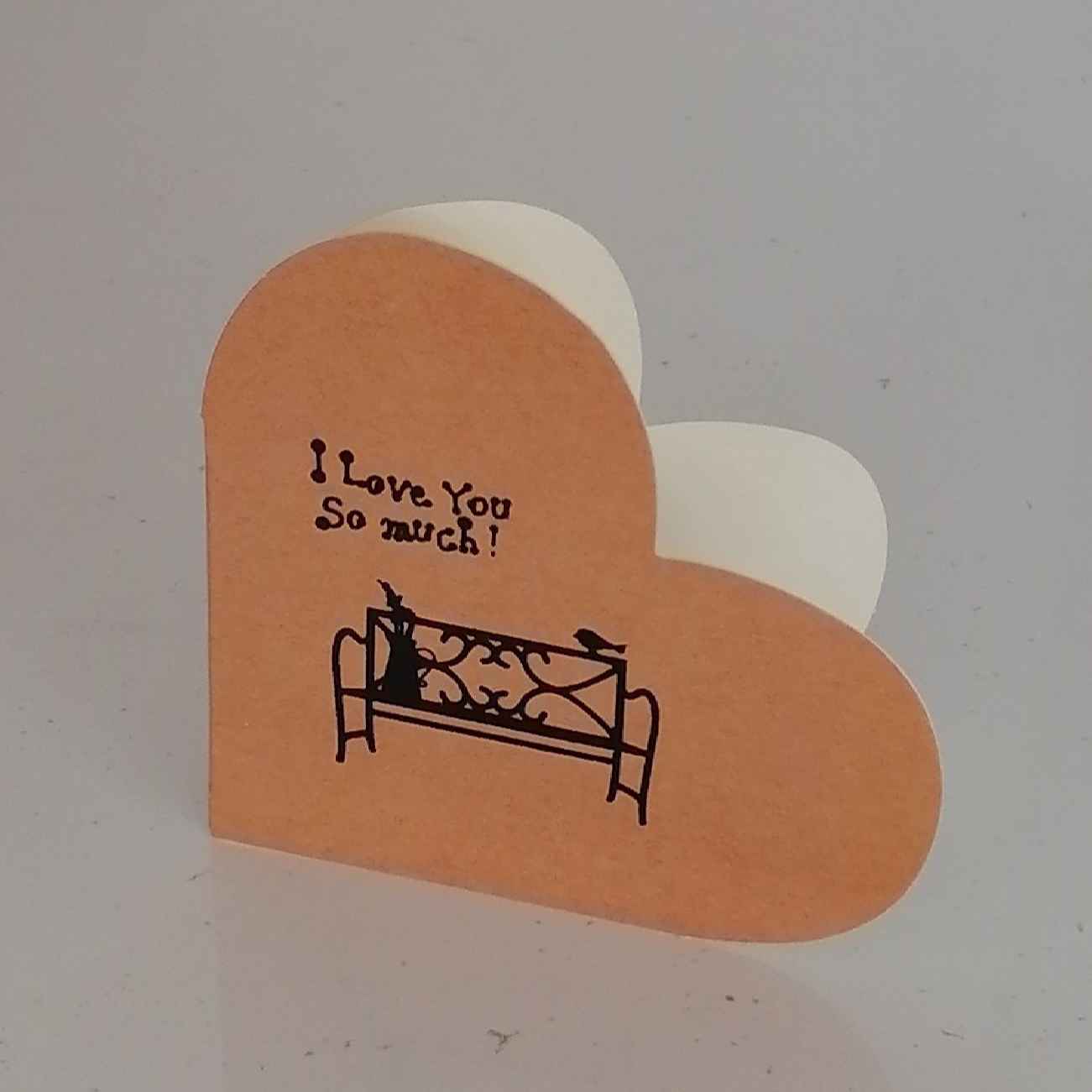 I Love You So Much Heart-Shaped Bench Card