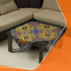 Luxurious Floral Velvet Tablecloth in Warm Yellow Tones