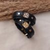 Men's Leather Bracelet with Kaveh Flag, Silver and Gold Color, Stainless Steel, Color-Resistant
