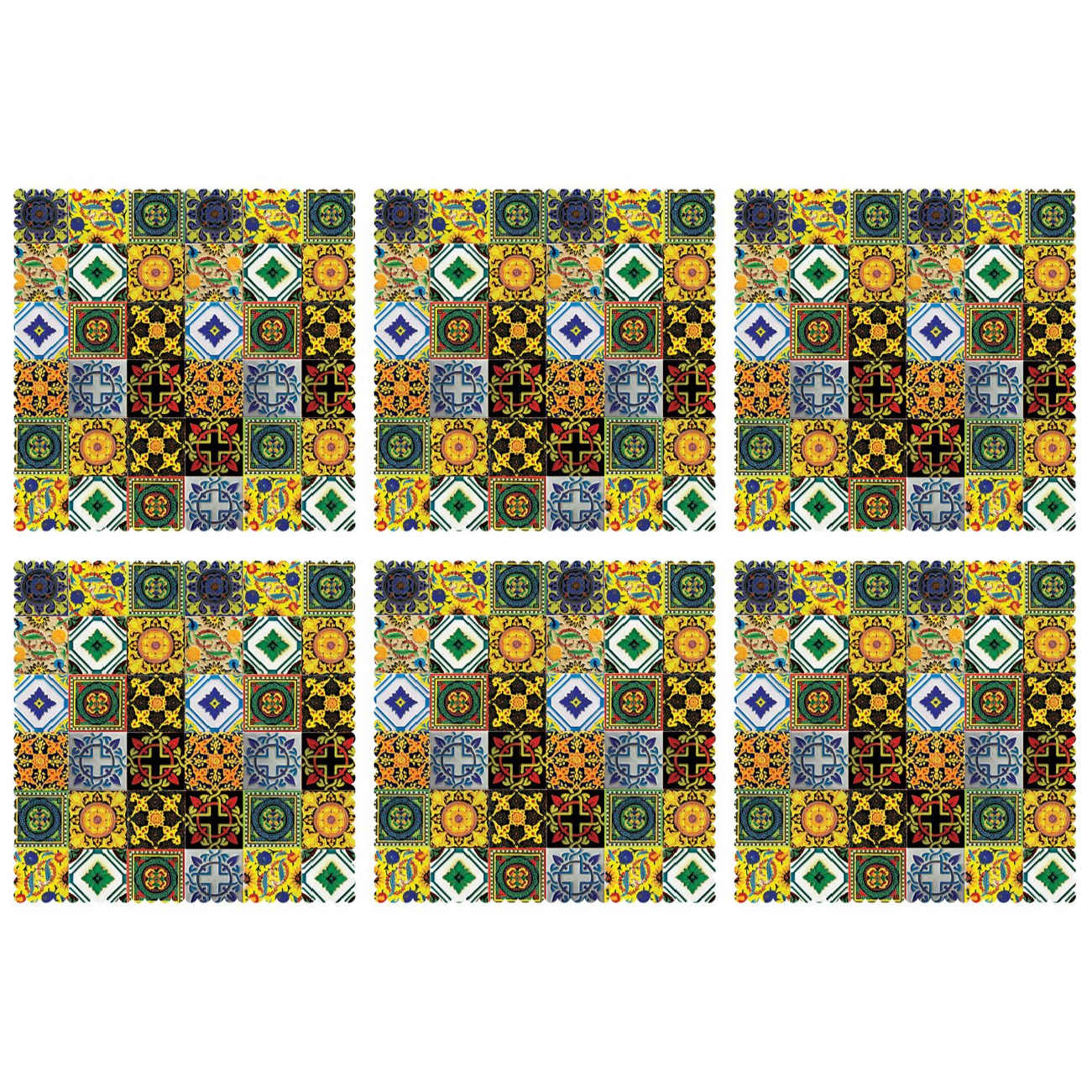 Modern Geometric Floral Pattern Placemat – Chic & Functional (Set of 6)
