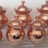 Nano-Coated Copper Storage Jars with Lid & Metal Stand 7 Pcs