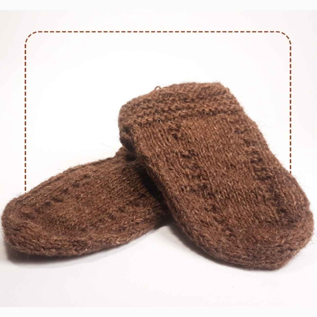 Natural Brown Sheep Wool Socks – Hand Knitted