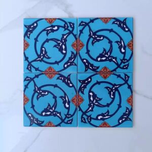 Persian Ceramic Backsplash Tiles – Cultural Heritage Wall Decor (25 Pcs)