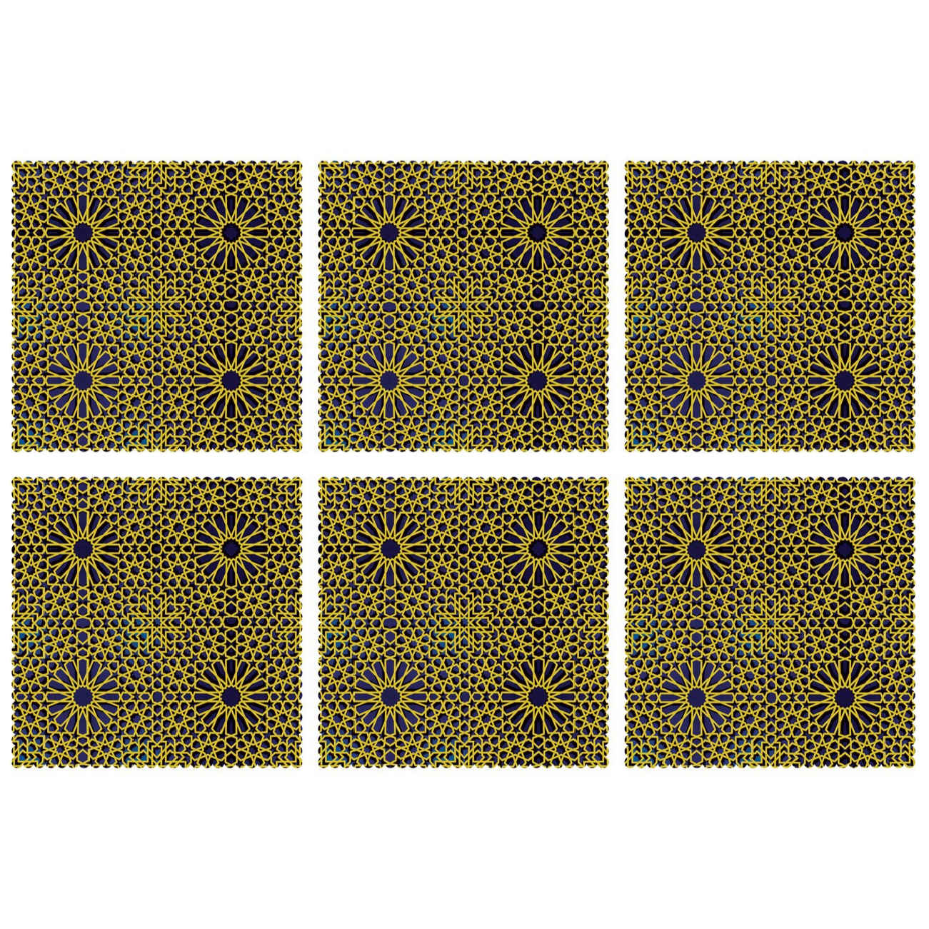 Persian Decorative Geometric Pattern Dining Mat (Set of 6)