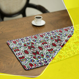 Persian Inspired Red Velvet Table Runner – with Rose Design