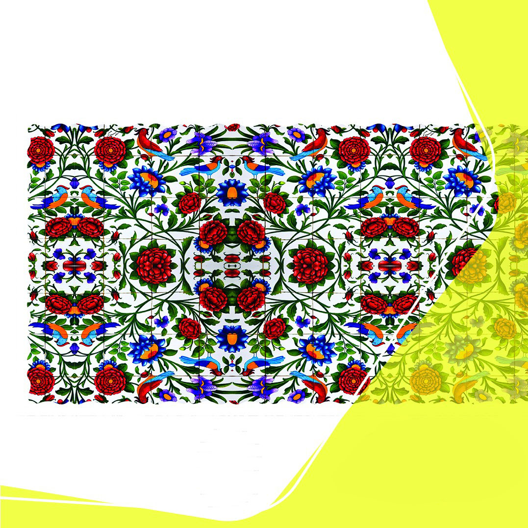 Persian Inspired Red Velvet Table Runner – with Rose Design