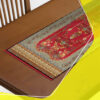 Persian Inspired Red Velvet Table Runner – with Flower & Blossom Design