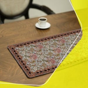 Persian Inspired Velvet Table Runner – with Large Floral Design