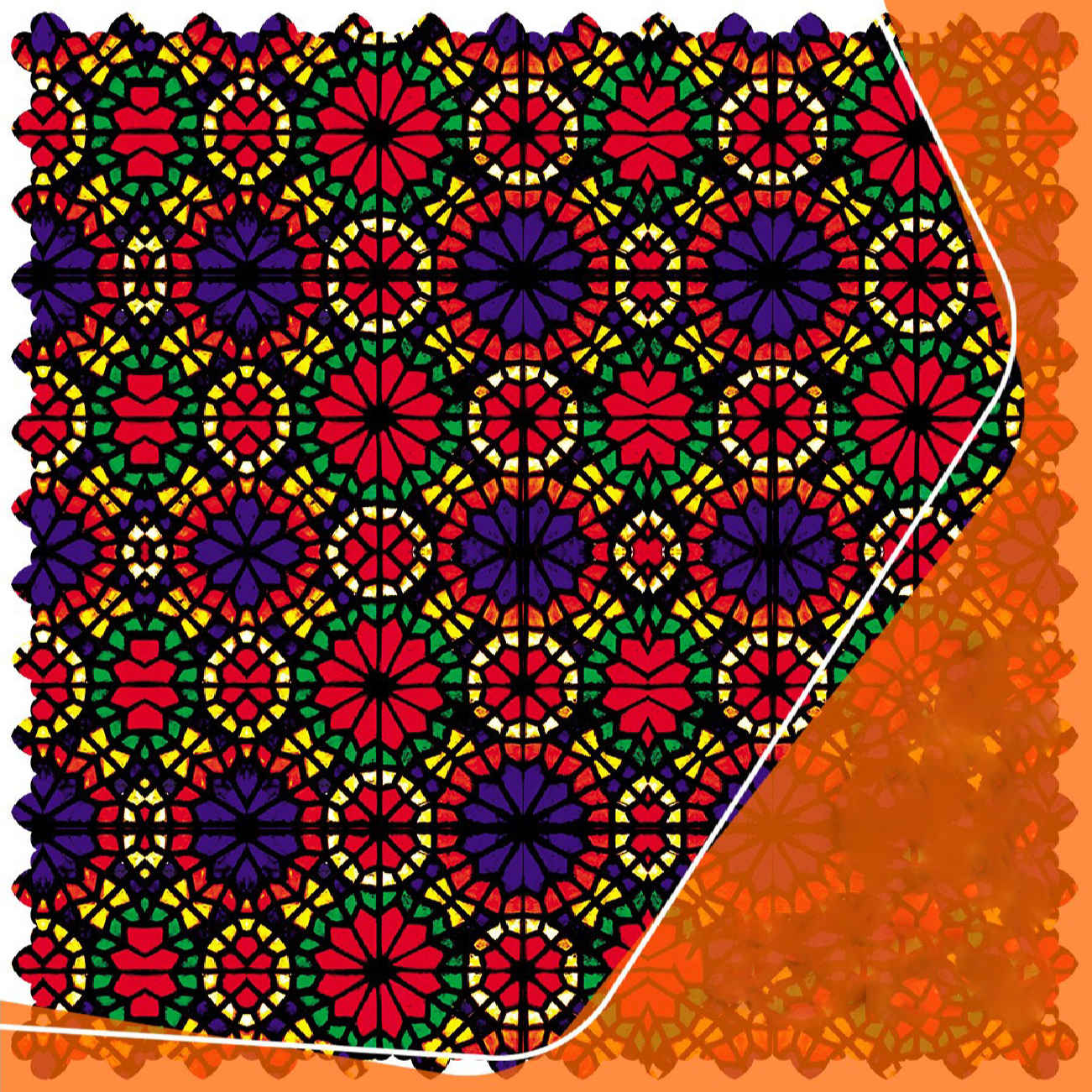 Persian-Inspired Geometric Velvet Tablecloth for Elegant Decor