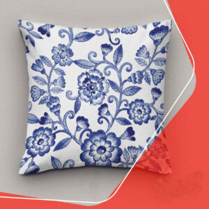 Velvet Cushion Cover with Intricate Large Floral Pattern (2x)