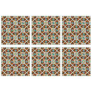 Persian Placemat with Geometric Floral Pattern(Set of 6)