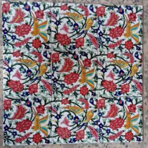 Persian Backsplash Tiles – Floral & Bird Design for Kitchen and Bathroom (25 Pcs)