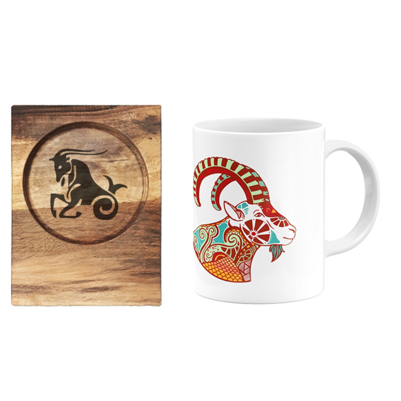 Persian Zodiac Mug – Dey (Goat) Month Sign with Coaster