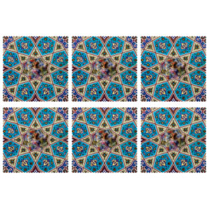 Placemat with Persian Inspired Artistic Design Miniature (Set of 6)