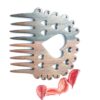 Rustic Hand-Carved Wooden Comb with Heart Design