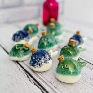 Handmade Ceramic Salt and Pepper Shaker – Whale Design