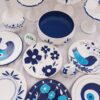 Symbolic Beauty A Hand-Painted Haft Seen Set with Floral, Bird & Evil Eye Motifs Set of 12