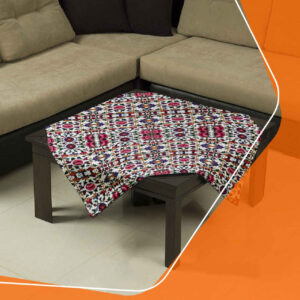 Timeless Elegance – Pink Floral Velvet Tablecloth for Stylish Dining