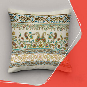 Velvet Persian-Inspired Cushion Cover with Floral Paisley Print (2x)