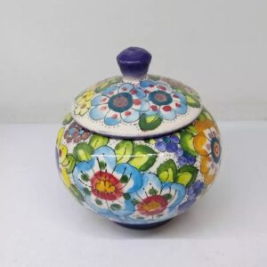 Unique Ceramic Sugar Bowl with Beautiful Persian Designs