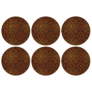 Unique Geometric Floral Print Placemat – Elegant Dining Décor (Set of 6)