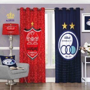 Velvet Boys’ Bedroom Eyelet Curtain – Two Panels, Esteghlal & Persepolis Team Sports Design