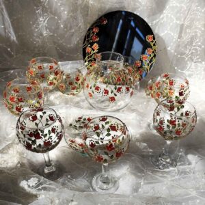 Vitarail Haft-seen Set Dishes with Suitable for Nowruz Floral Design Set of 11