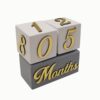 Wooden Cube Desk Calendar – Adjustable Date Display