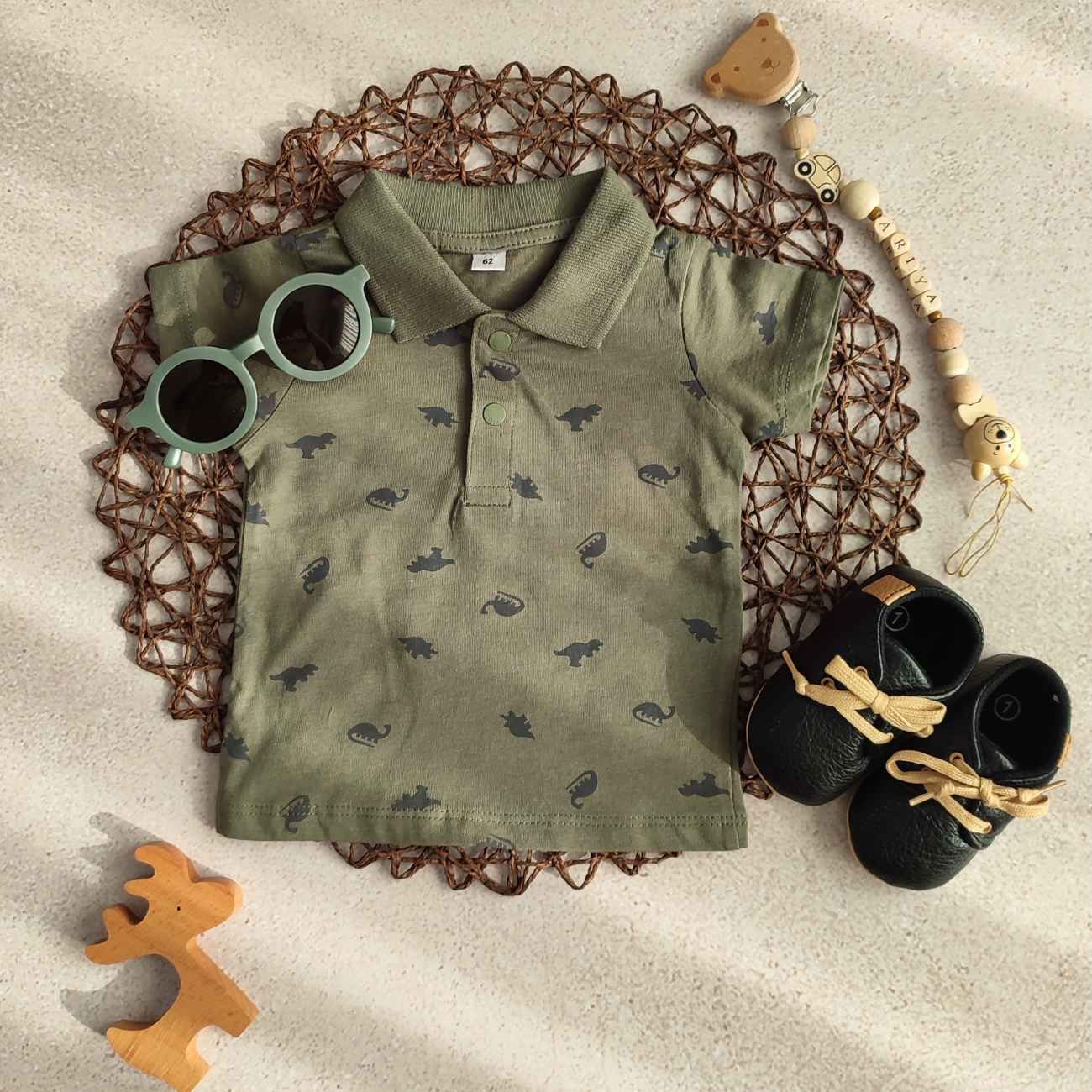 Adorably Roaring Baby T-Shirt with Cute Dinosaur Print
