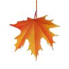 Autumn Leaf Design Decorative Hanging Ornaments, Set of 6