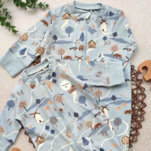 Baby Long Sleeve Jumpsuit Nature Pattern