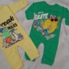Baby Long Sleeve Jumpsuit with Little Monster Skate Pattern