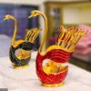 Bowtie Tea Spoon Set, Include 6 Pieces with a Swan Design Spoon Holder
