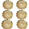 Brass Engraved Coasters 6-Pack – Traditional Persian Floral Design with Elegance