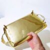 Indian Round Brass Serving Tray - Traditional Floral Engraved Gold Tray