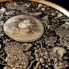 Brass Tray with a Floral Border and a Miniature Design in the Center