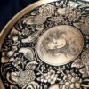 Brass Tray with a Floral Border and a Miniature Design in the Center