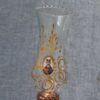 Copper Oil Lamp, Vintage Persian Style with Elegant Handcrafted Turquoise Inlaid