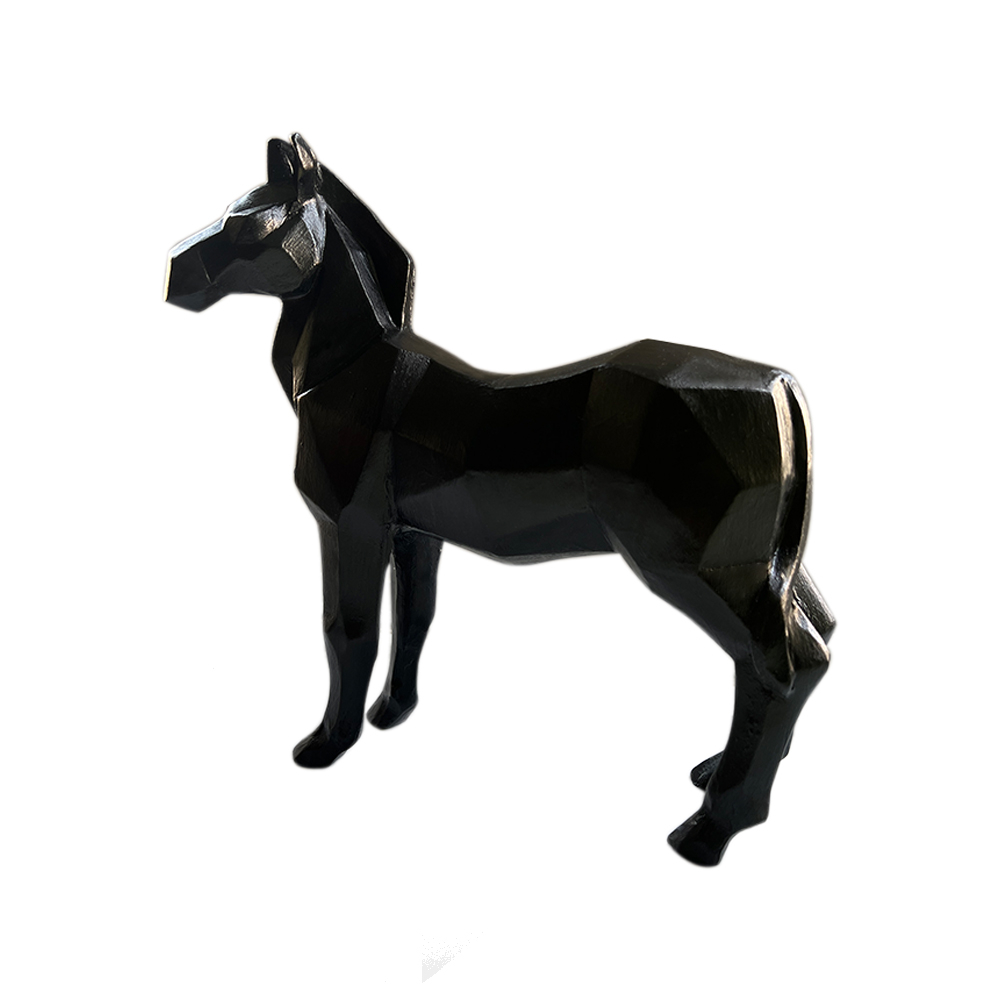Cubist Horse Sculpture – Abstract Geometric Figurine