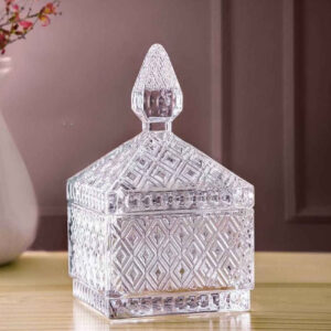 Glass Sugar Bowl Diamond Cut Glass Sugar Dish