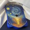 Hand-Painted Starry Night Lyre Exquisite Artistry Meet Melodic Harmony