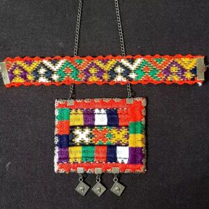 Handcrafted Embroidered Jewelry Set Bracelet and Necklace