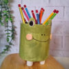Handmade Ceramic Pot or Brush and Pencil Holder, Tedy & Frog Design