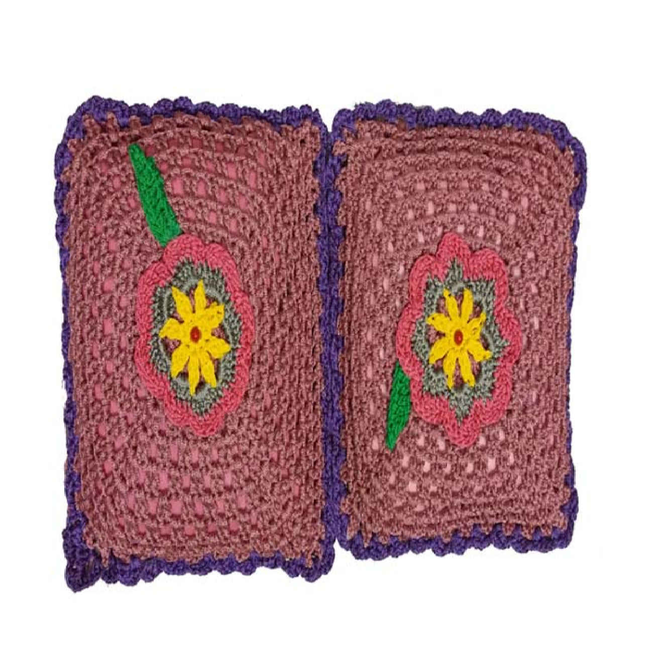 Hand-Crocheted Cushion Set – Pink Macrame Floral (2-Pack)