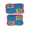 Hand-Crocheted Cushion Set - Pink Floral Square (2-Pack)