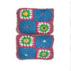 Hand-Crocheted Cushion Set - Pink Floral Square (2-Pack)