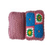 Hand-Crocheted Cushion Set - Pink Floral Square (2-Pack)