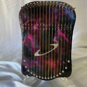 Harika Nebula 20-String Lyre – Purple Cosmic Design